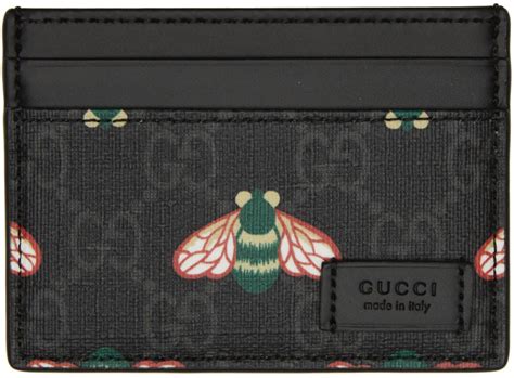 gucci card holder bee black|gucci bestiary leather card holder.